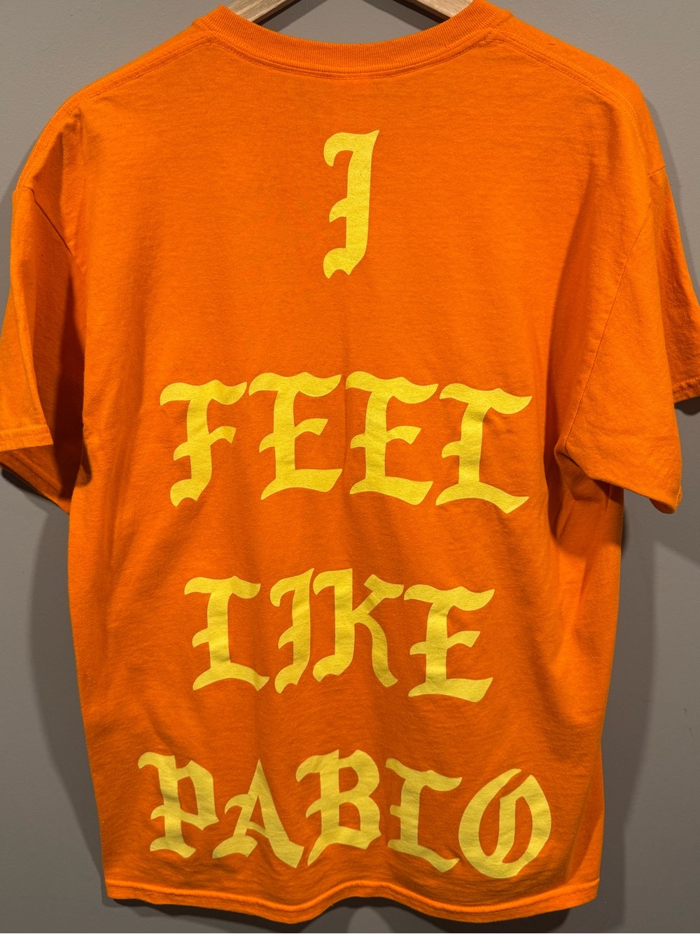 I feel like Pablo Kanye west Orange Short-Sleeve Tee w/Toronto Concert print